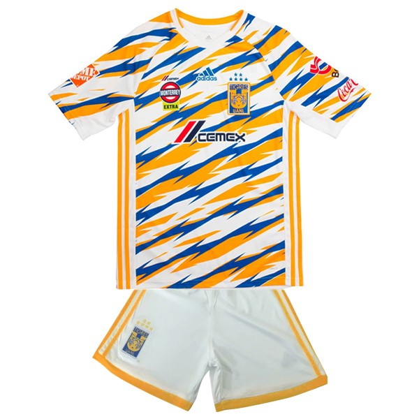 Camiseta Tigres UANL 3ª Kit Niño 2019 2020 Blanco Amarillo